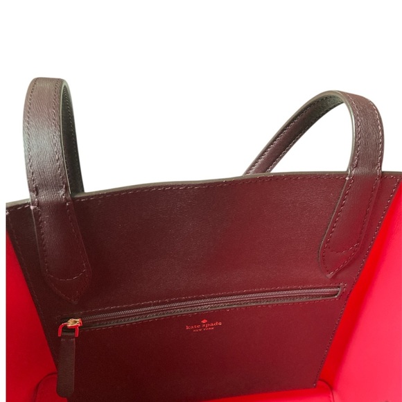 KATE SPADE Kaci Chocolate Cherry Small Leather Tote Shoulder Bag Purse D410 NWOT - Picture 7 of 12